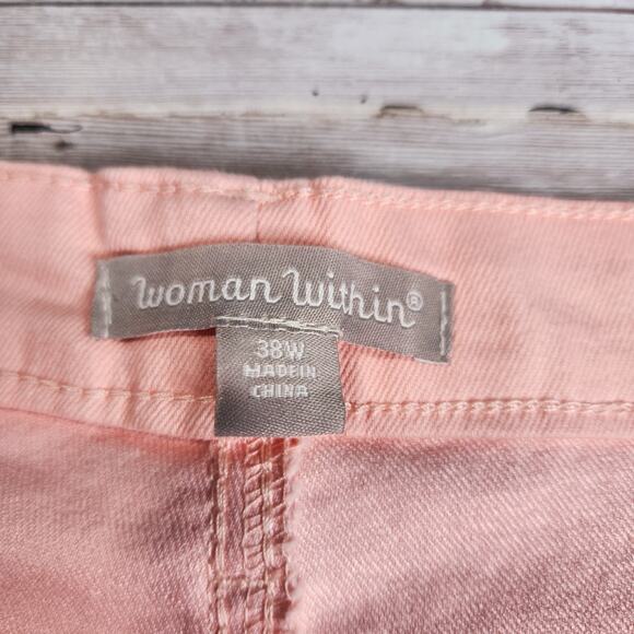 Woman Within Pink Straight Leg Jeans Size 38W NWT - Picture 2 of 7